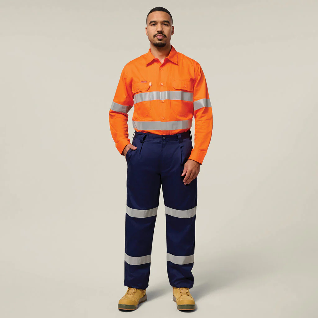 Hard Yakka Koolgear Hi-vis Taped Vented Cotton Twill Shirt (Y07996) - Image 7