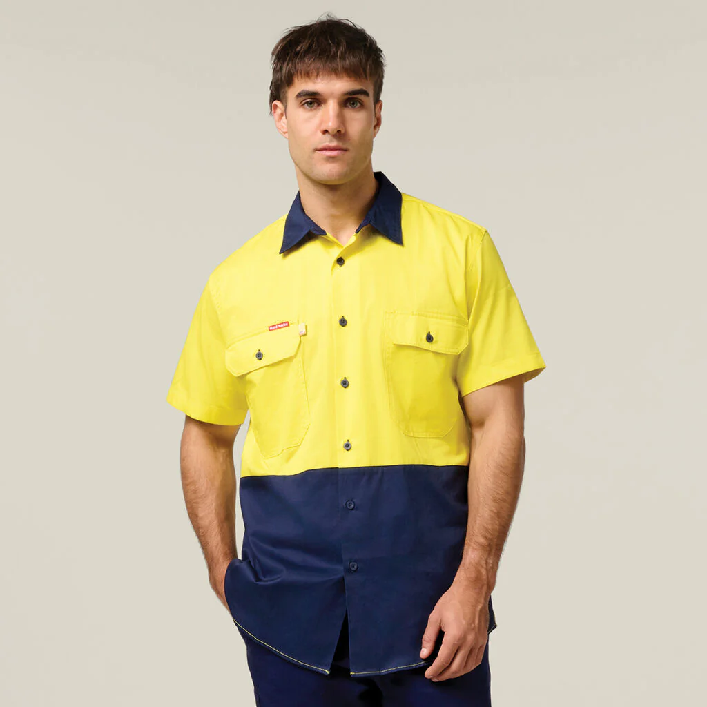 Hard Yakka Core Hi-Vis 2 Tone Vented Short Sleeve Shirt (Y07559) - Image 4