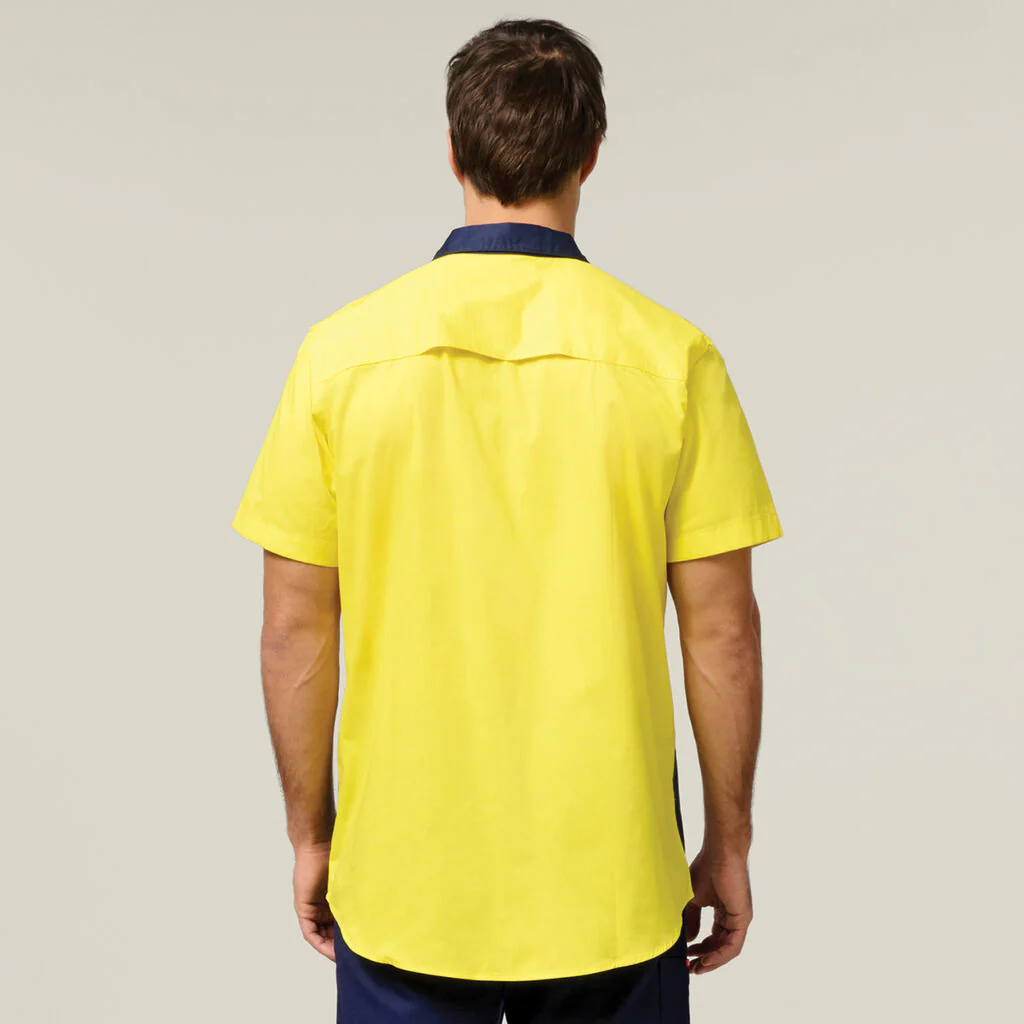 Hard Yakka Core Hi-Vis 2 Tone Vented Short Sleeve Shirt (Y07559) - Image 5