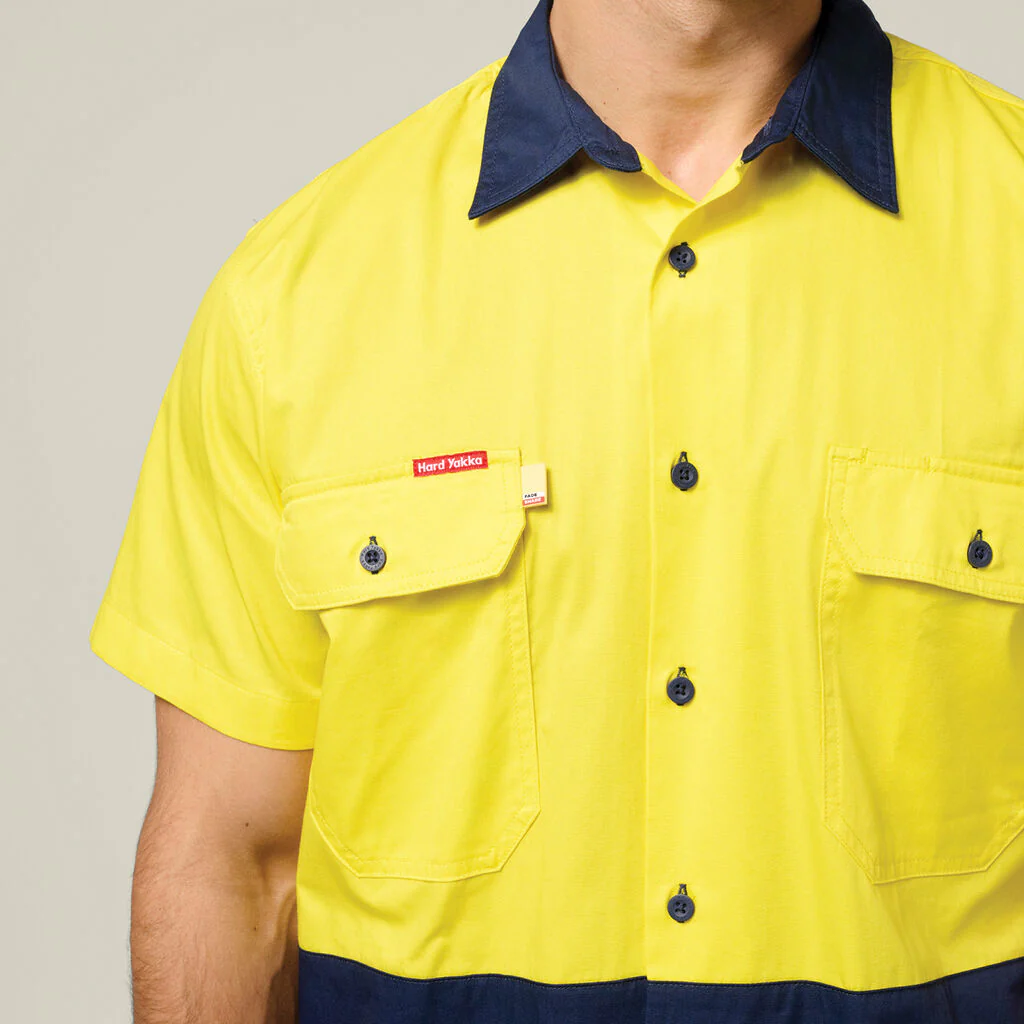 Hard Yakka Core Hi-Vis 2 Tone Vented Short Sleeve Shirt (Y07559) - Image 7