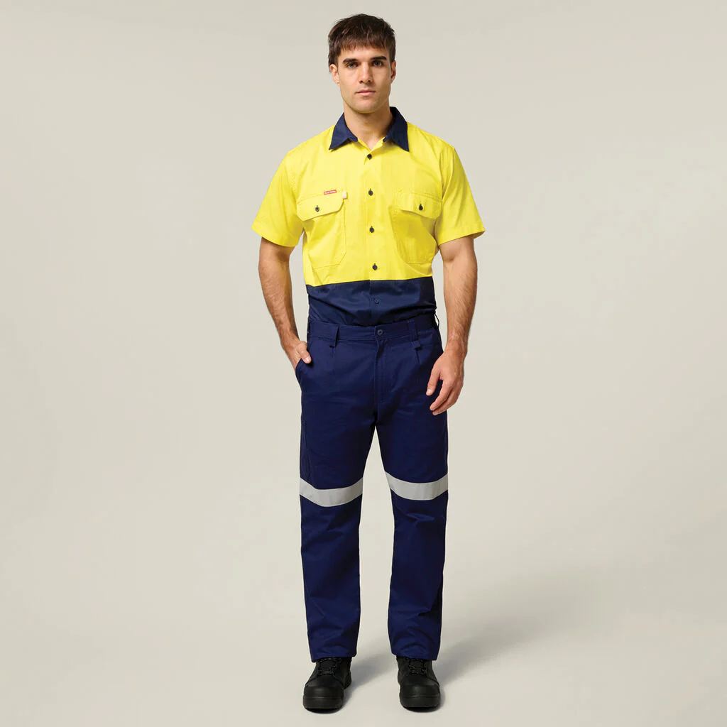 Hard Yakka Core Hi-Vis 2 Tone Vented Short Sleeve Shirt (Y07559) - Image 8