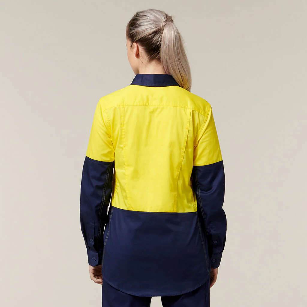 Hard Yakka Women's Core 2 Tone Hi-Vis Vented Long Sleeve Shirt (Y08225) - Image 3