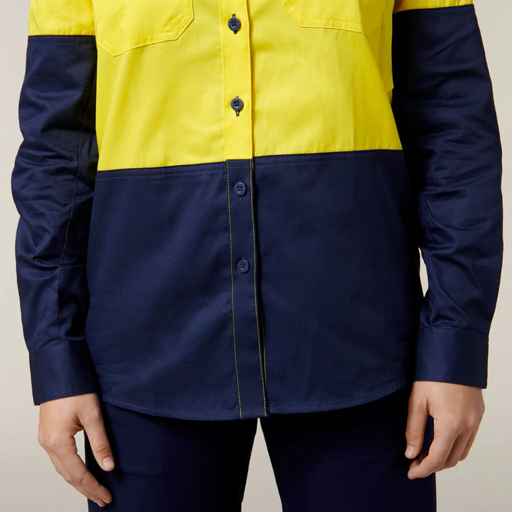 Hard Yakka Women's Core 2 Tone Hi-Vis Vented Long Sleeve Shirt (Y08225) - Image 6