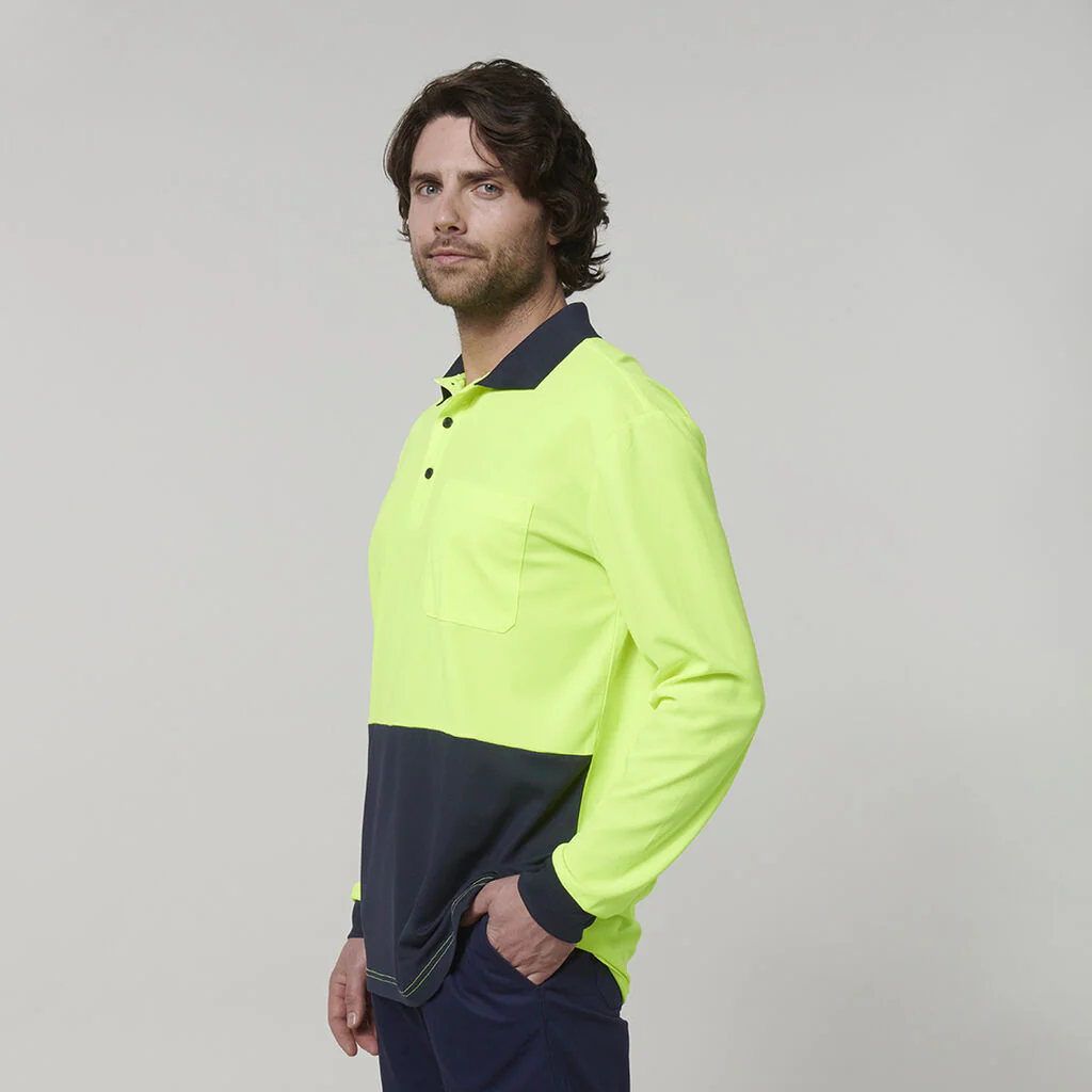 Hard Yakka Men's Long Sleeve Hi Vis Polo (Y19617) - Image 12