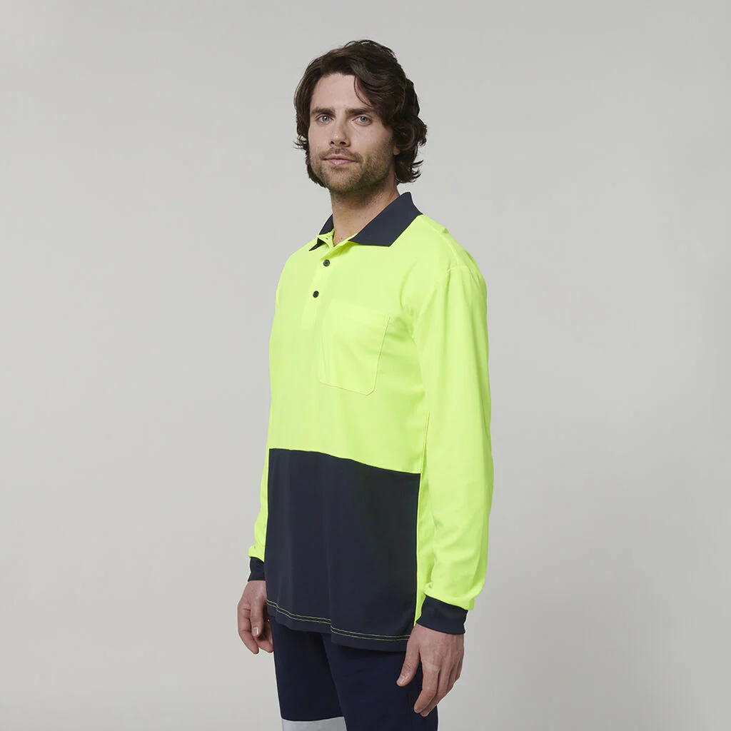 Hard Yakka Men's Long Sleeve Hi Vis Polo (Y19617) - Image 13