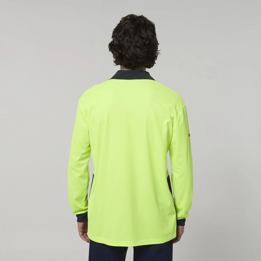 Hard Yakka Men's Long Sleeve Hi Vis Polo (Y19617) - Image 14
