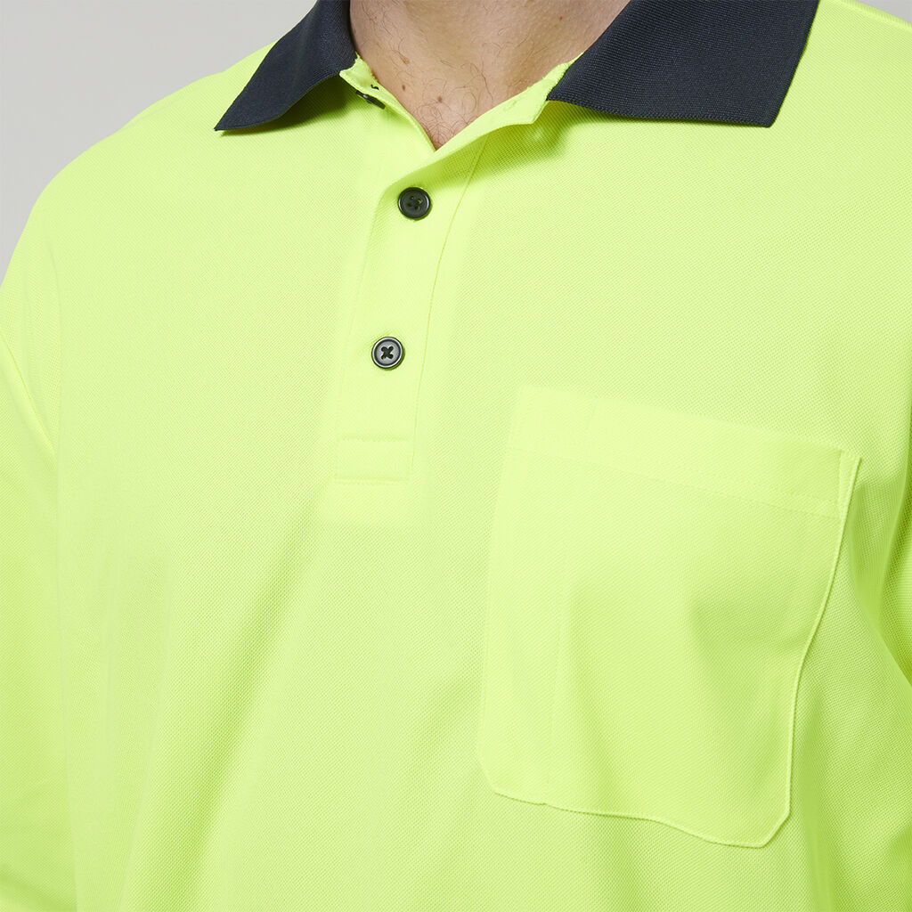 Hard Yakka Men's Long Sleeve Hi Vis Polo (Y19617) - Image 16