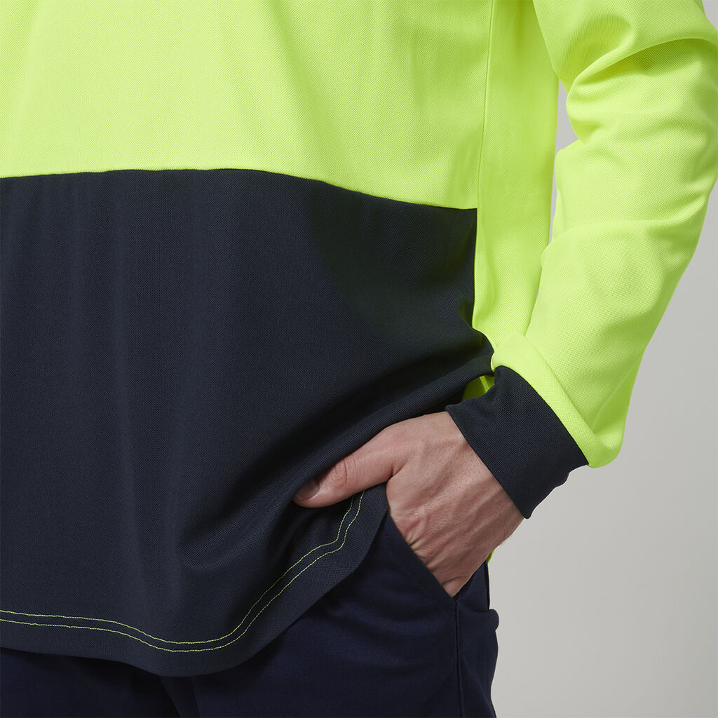 Hard Yakka Men's Long Sleeve Hi Vis Polo (Y19617) - Image 17