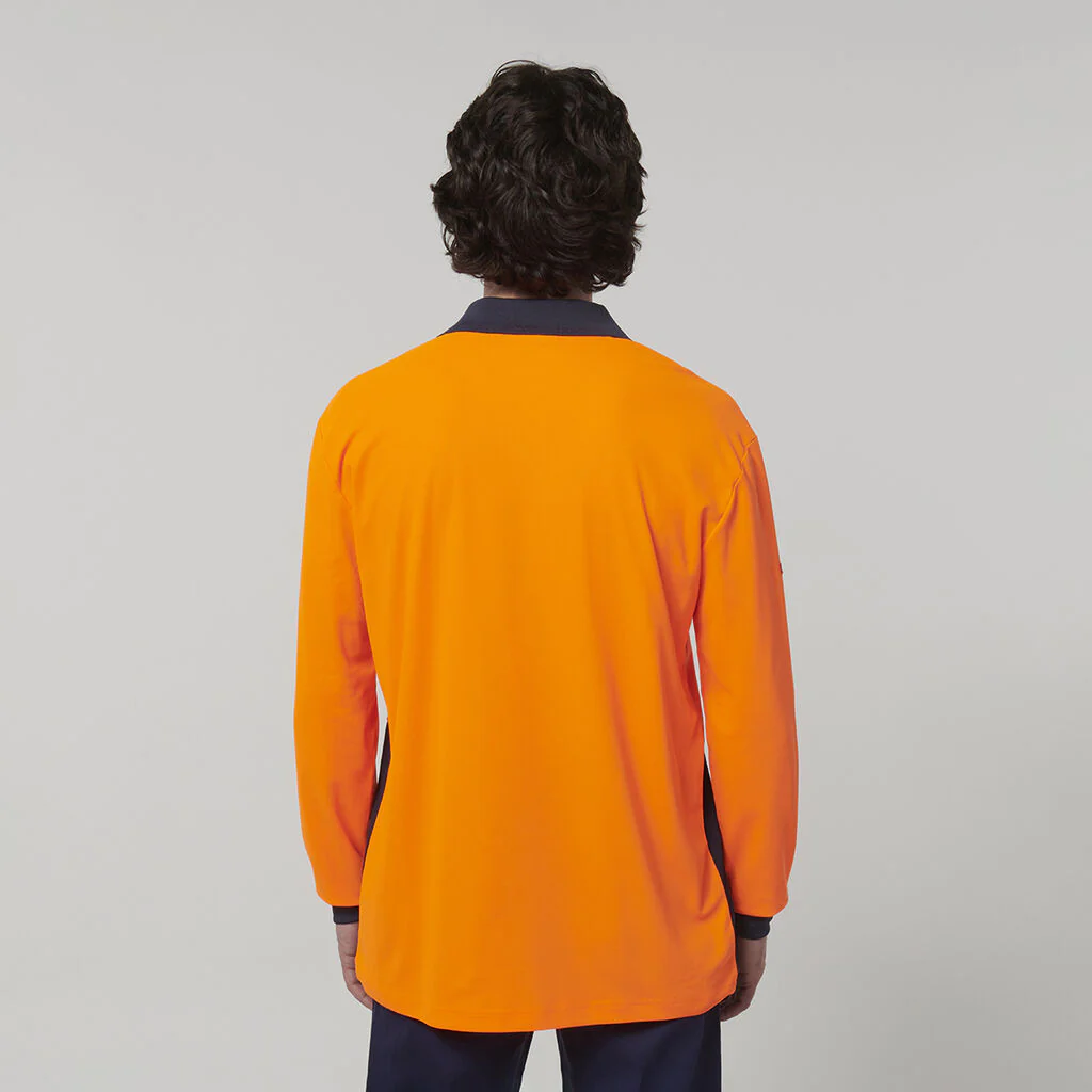 Hard Yakka Men's Long Sleeve Hi Vis Polo (Y19617) - Image 6