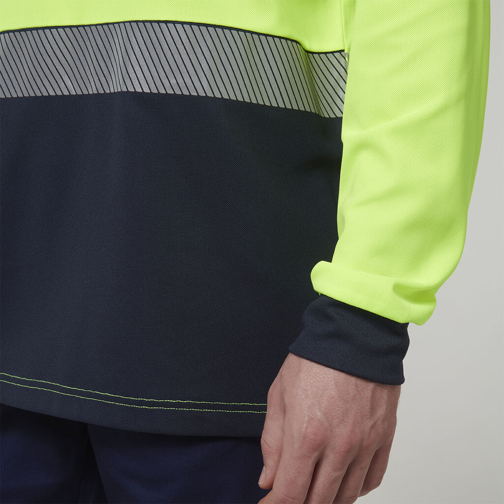 Hard Yakka Men's Long Sleeve Hi Vis Taped Polo (Y19619) - Image 17