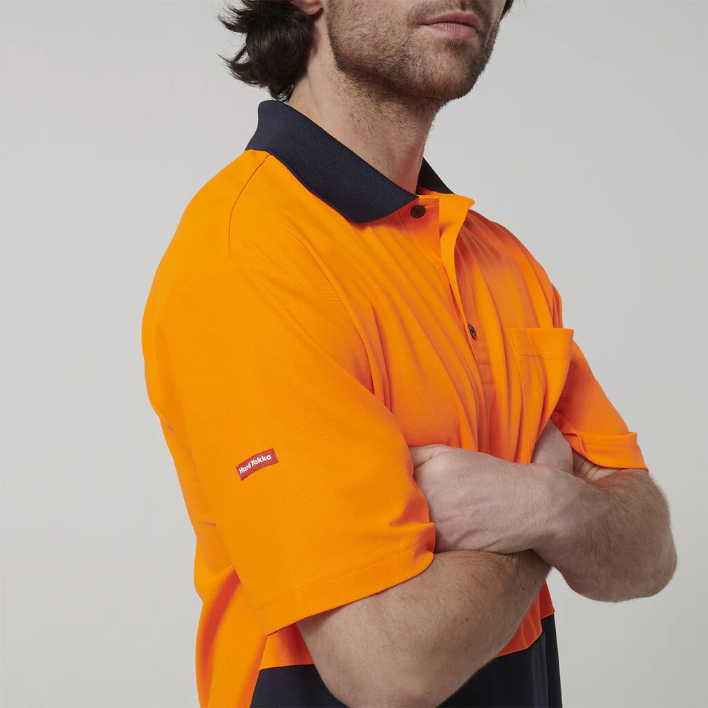 Hard Yakka Men's Short Sleeve Hi Vis Polo (Y19616) - Image 6