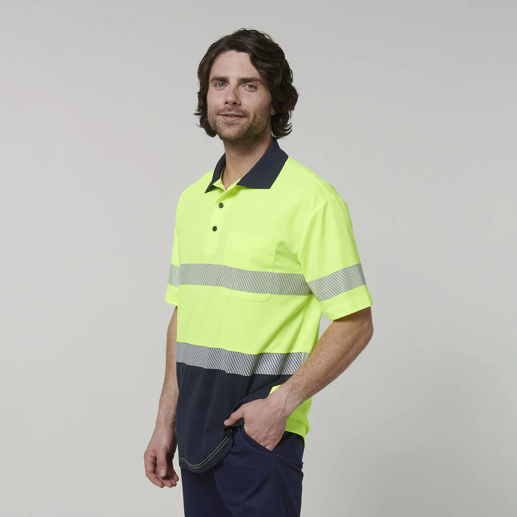 Hard Yakka Men's Short Sleeve Hi Vis Taped Polo (Y19618) - Image 12