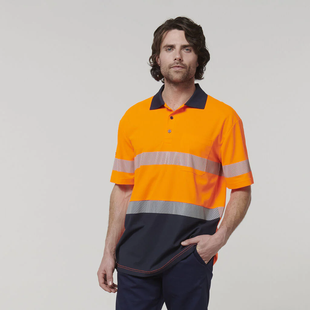 Hard Yakka Men's Short Sleeve Hi Vis Taped Polo (Y19618) - Image 3