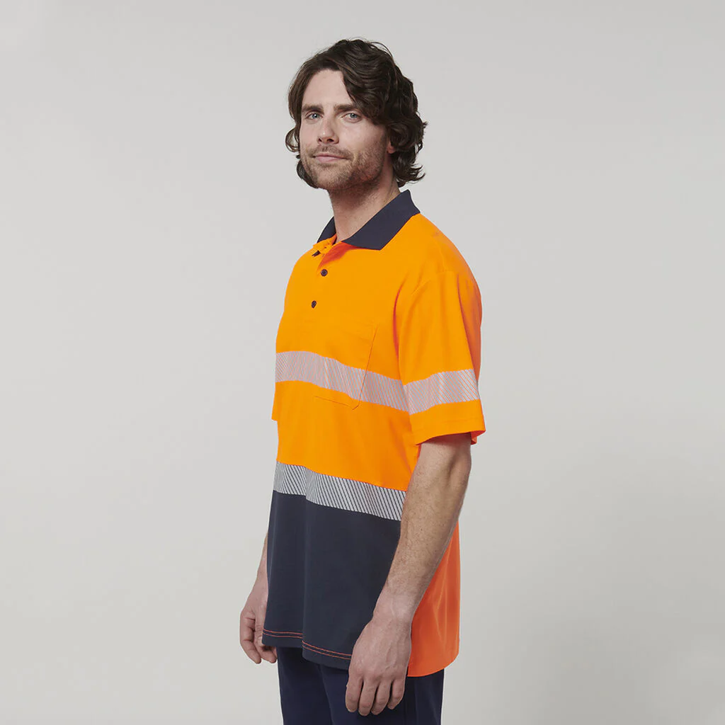 Hard Yakka Men's Short Sleeve Hi Vis Taped Polo (Y19618) - Image 4