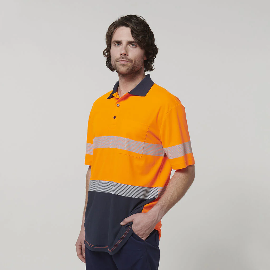 Hard Yakka Men's Short Sleeve Hi Vis Taped Polo (Y19618) - Image 5