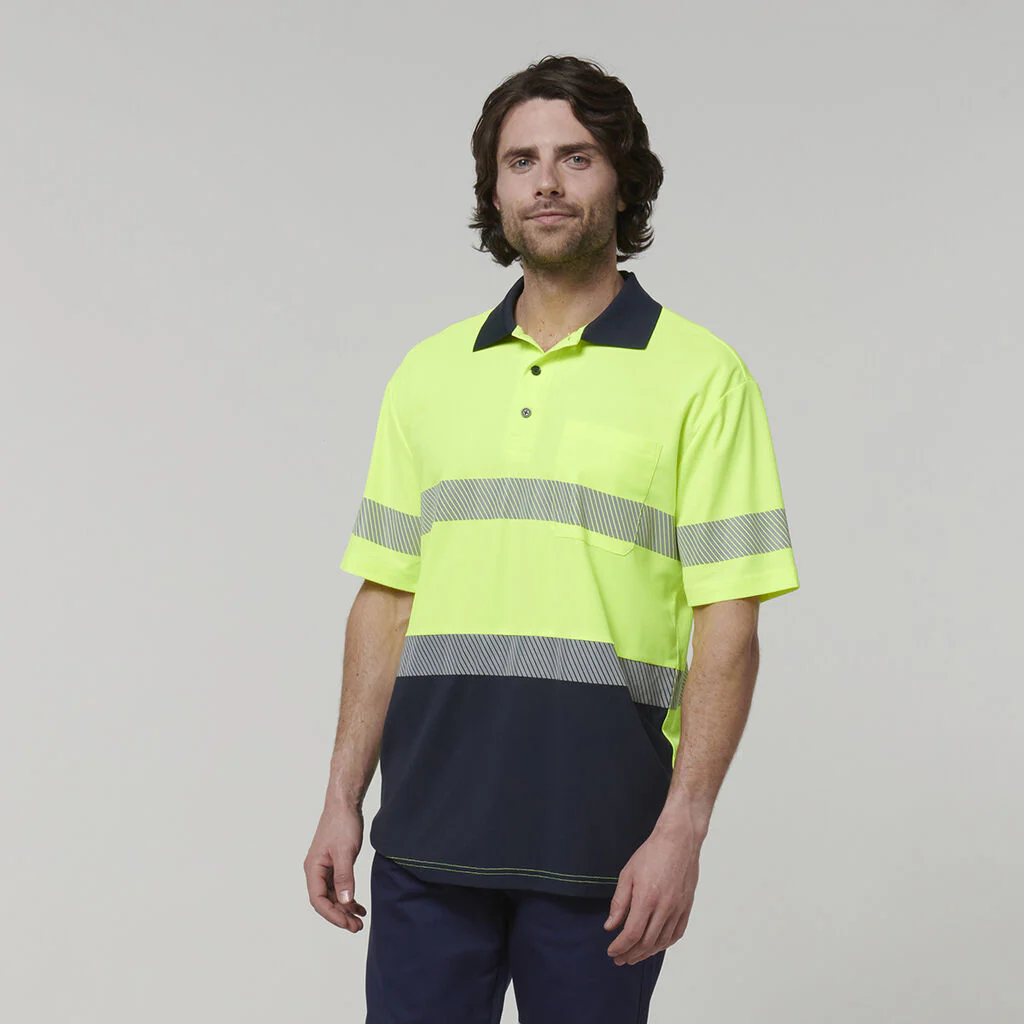 Hard Yakka Men's Short Sleeve Hi Vis Taped Polo (Y19618) - Image 9