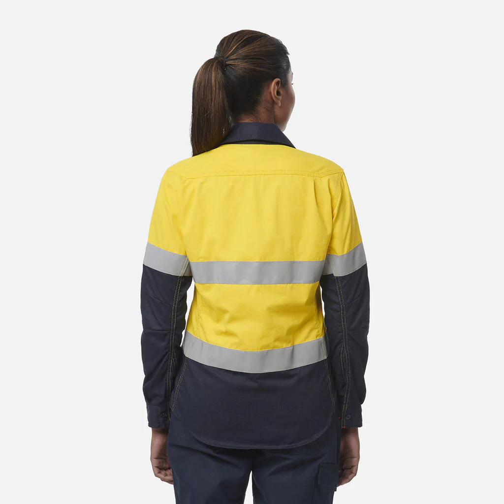 King Gee Women's ShieldTec FR Hi Vis 2Tone Open Front Taped Shirt (Y04050) - Image 3