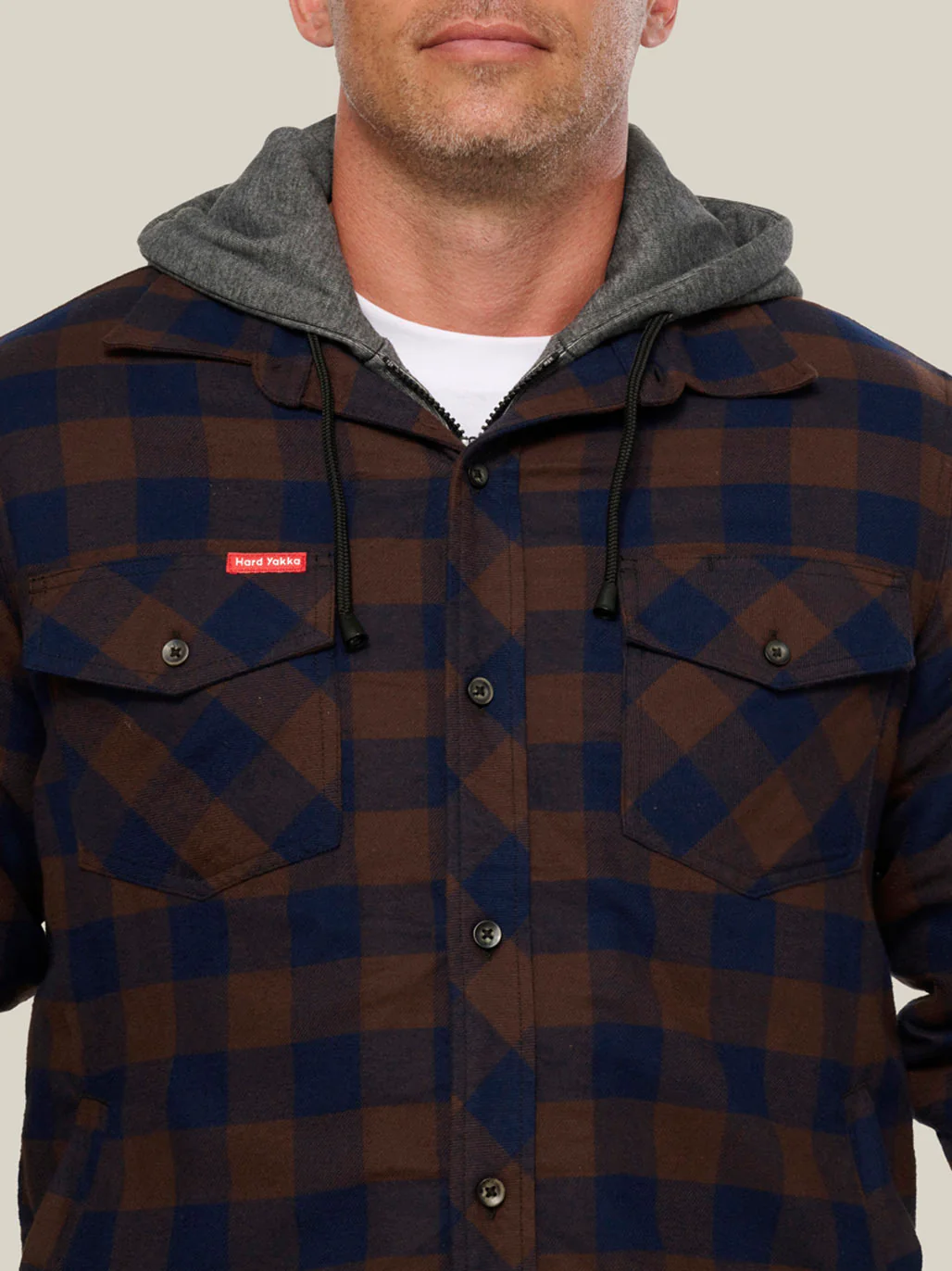 Hard Yakka Quilted Flannel Hooded Shacket (Y06690) - Image 3