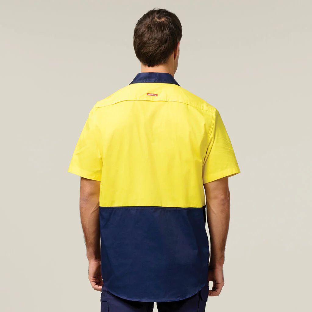 Hard Yakka Core Hi-Vis Light Weight Vented Short Sleeve Cotton Shirt (Y04620) - Image 5