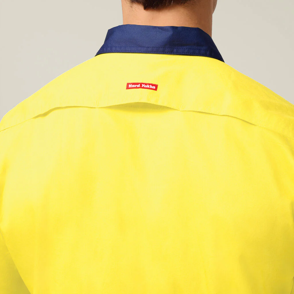 Hard Yakka Core Hi-Vis Light Weight Vented Short Sleeve Cotton Shirt (Y04620) - Image 7
