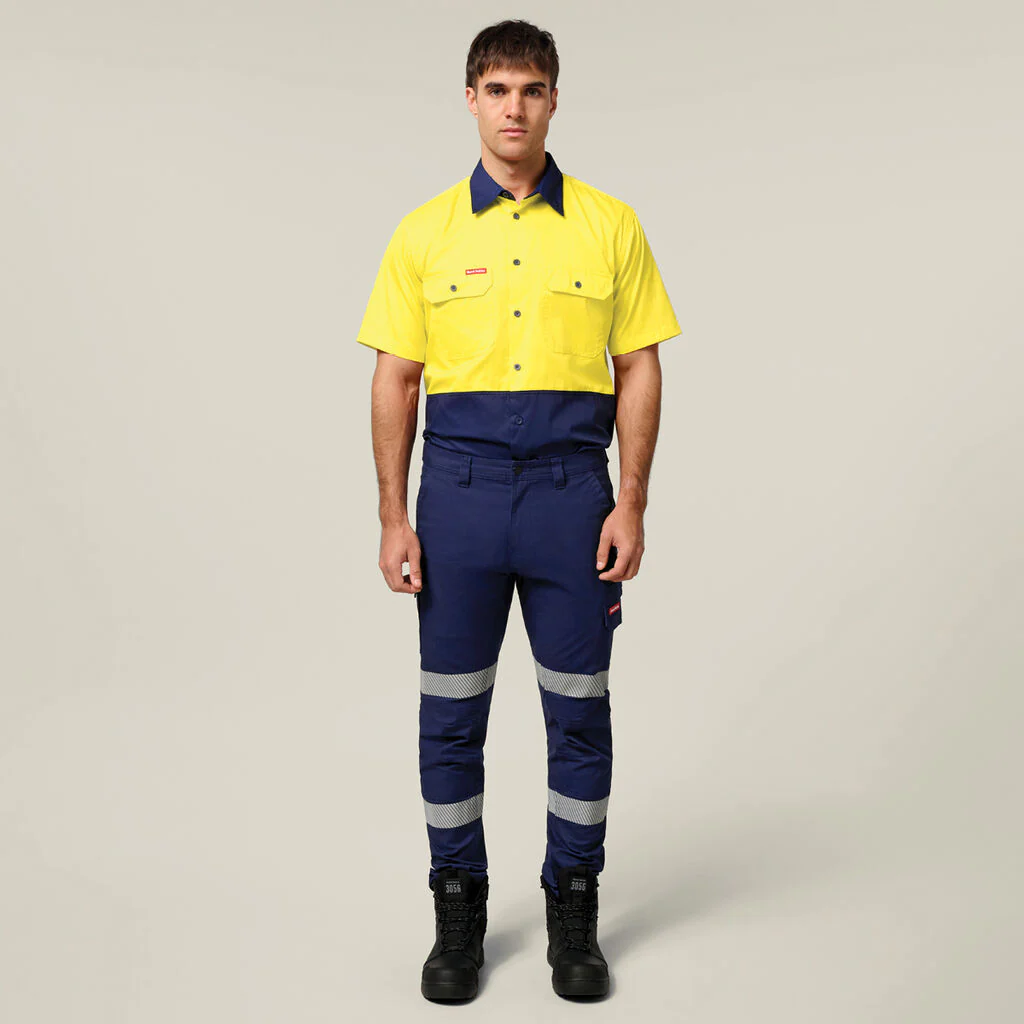 Hard Yakka Core Hi-Vis Light Weight Vented Short Sleeve Cotton Shirt (Y04620) - Image 8