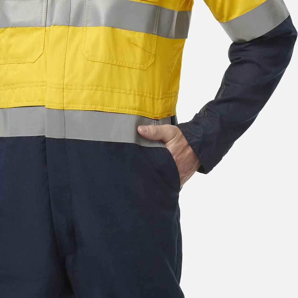 King Gee ShieldTec FR Hi Vis Two Tone Coverall With FR Tape PPE2 (Y00055) - Image 13