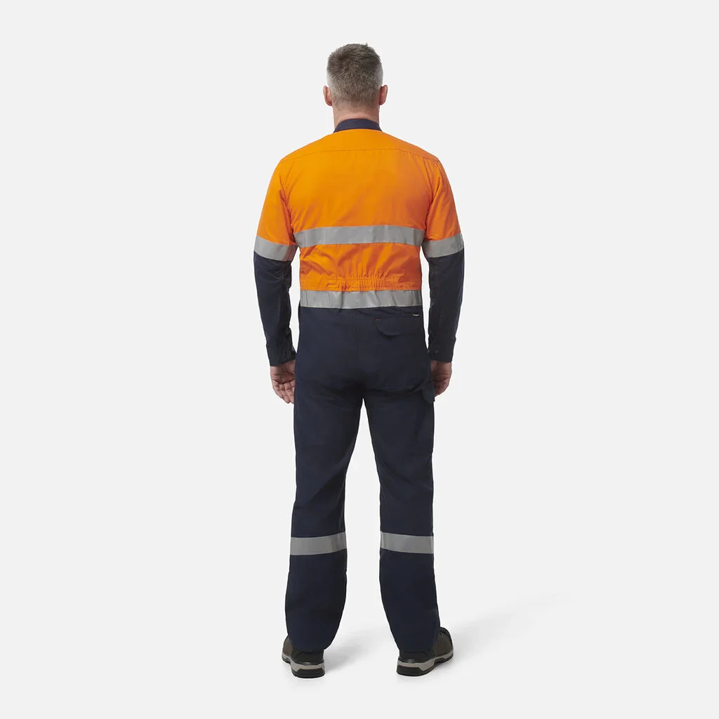 King Gee ShieldTec FR Hi Vis Two Tone Coverall With FR Tape PPE2 (Y00055) - Image 3