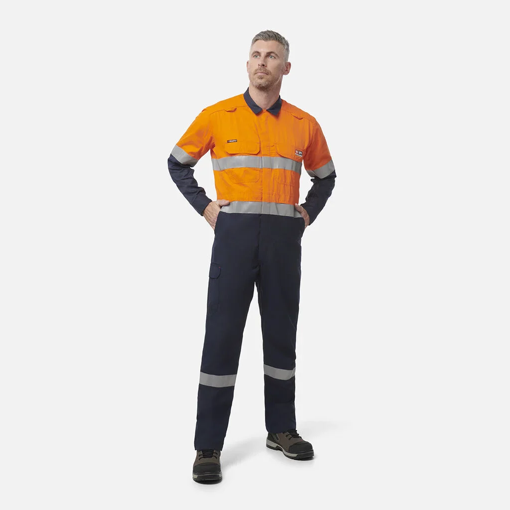 King Gee ShieldTec FR Hi Vis Two Tone Coverall With FR Tape PPE2 (Y00055) - Image 4