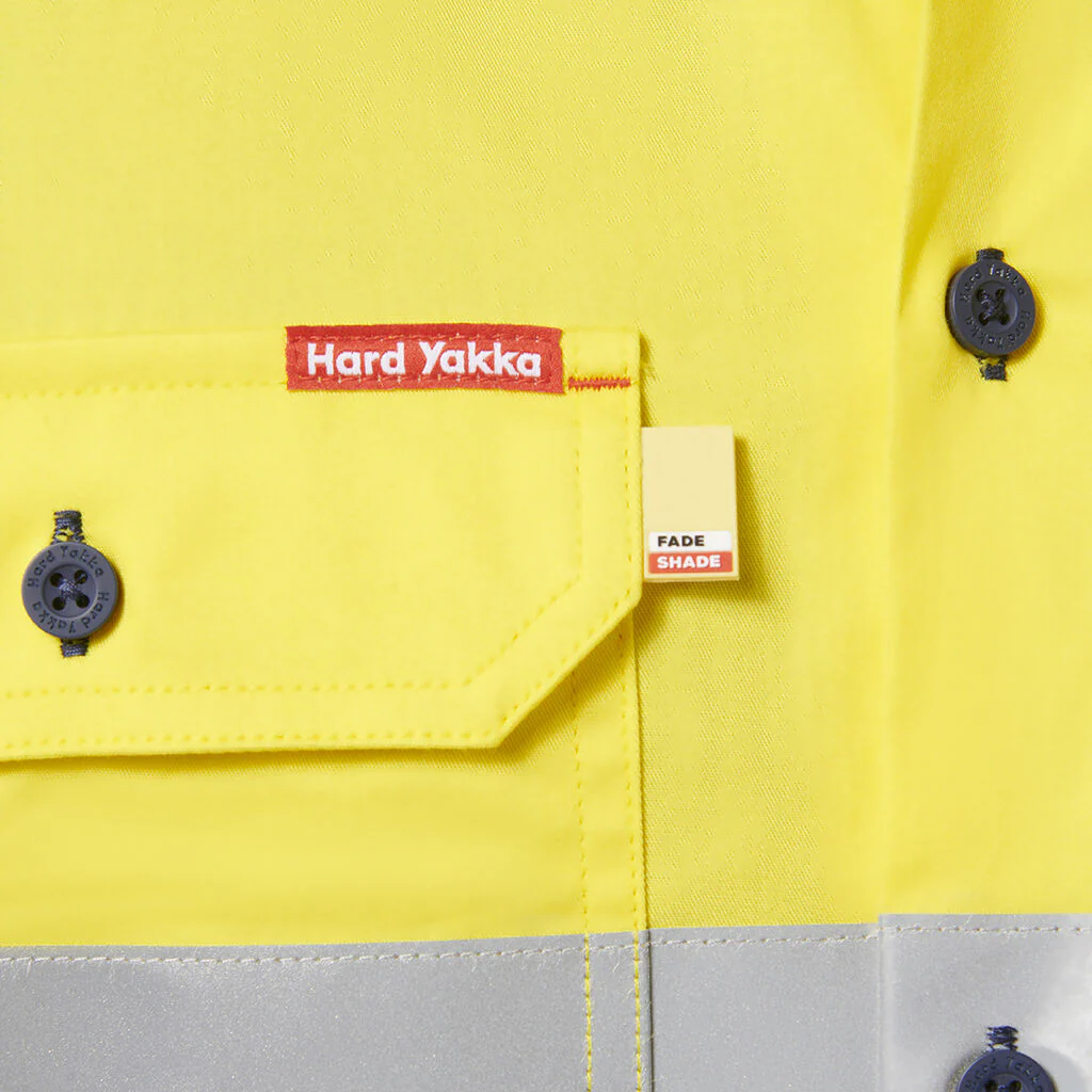 Hard Yakka Short Sleeve Hi Vis 2 Tone Taped Vented Shirt (Y07754) - Image 18