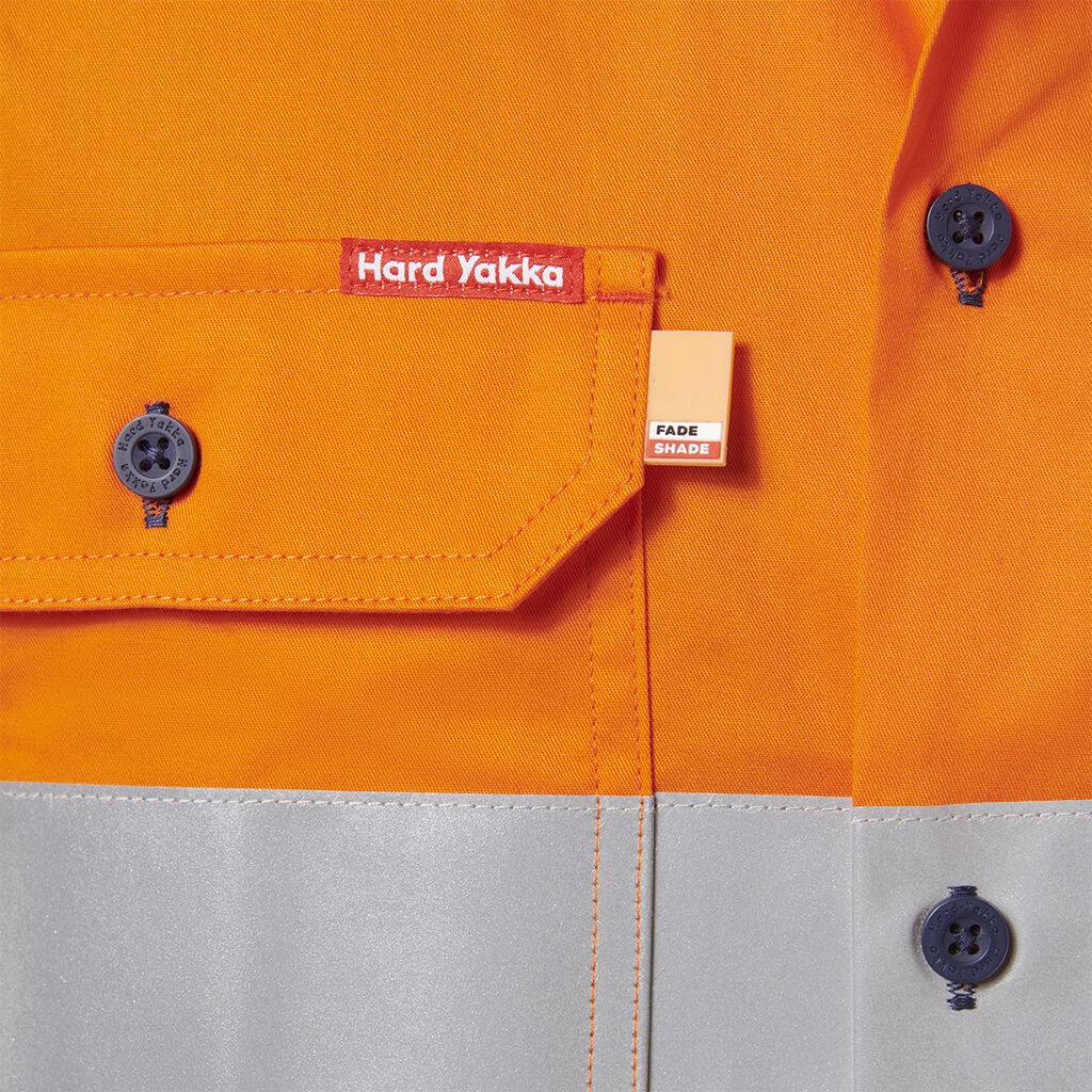 Hard Yakka Short Sleeve Hi Vis 2 Tone Taped Vented Shirt (Y07754) - Image 8