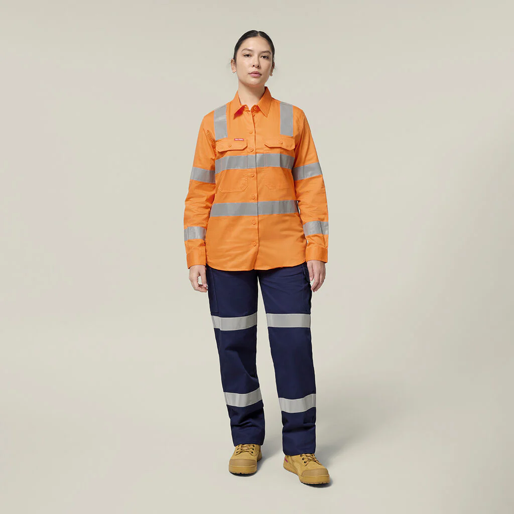 Hard Yakka Womenâ??s Foundations Biomotion Hi-vis Taped Long Sleeve Shirt (Y08421) - Image 6
