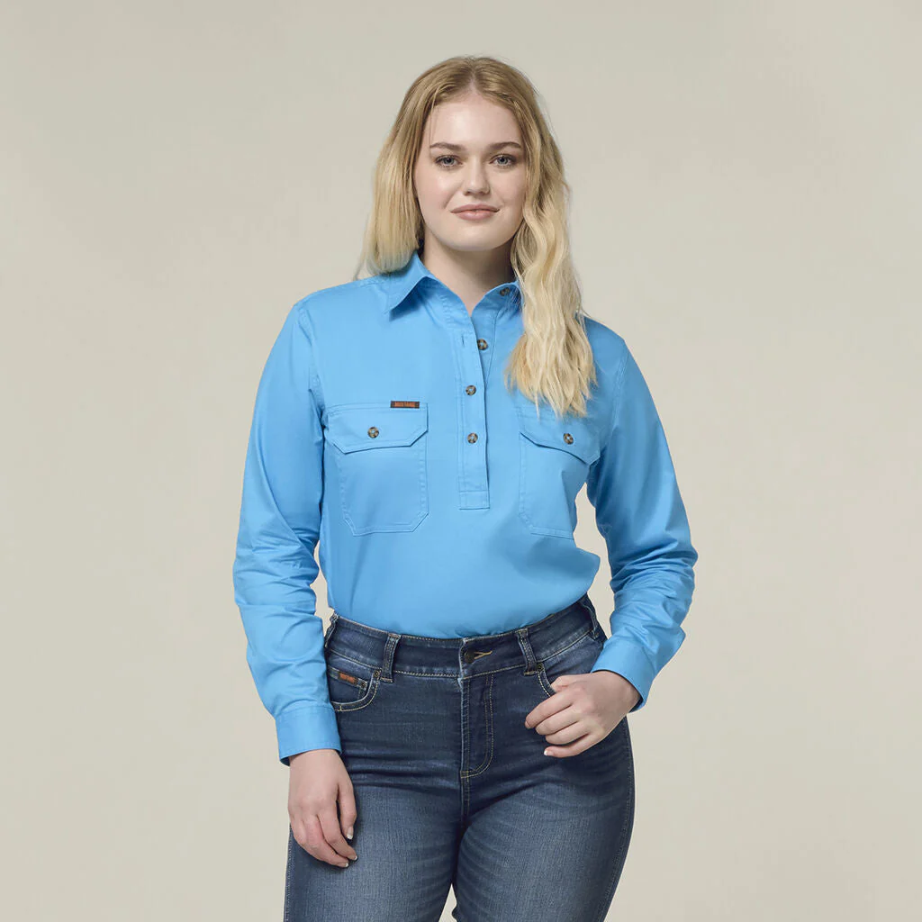 Hard Yakka Women'S Heritage Closed Front Drill Shirt (Y08399) - Image 9