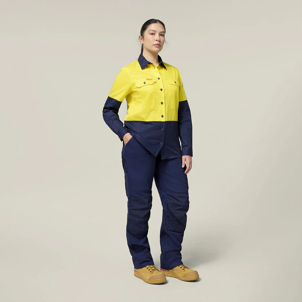Hard Yakka Women's Long Sleeve Hi Vis 2 Tone Vented Shirt (Y08423) - Image 10