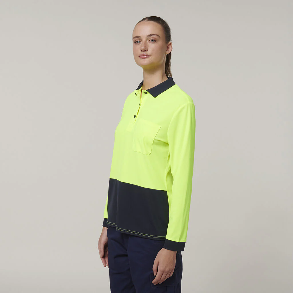 Hard Yakka Women's Long Sleeve Hi Vis Polo (Y08603) - Image 11