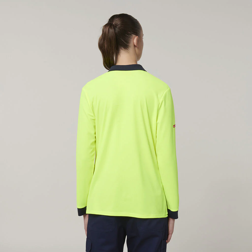 Hard Yakka Women's Long Sleeve Hi Vis Polo (Y08603) - Image 12