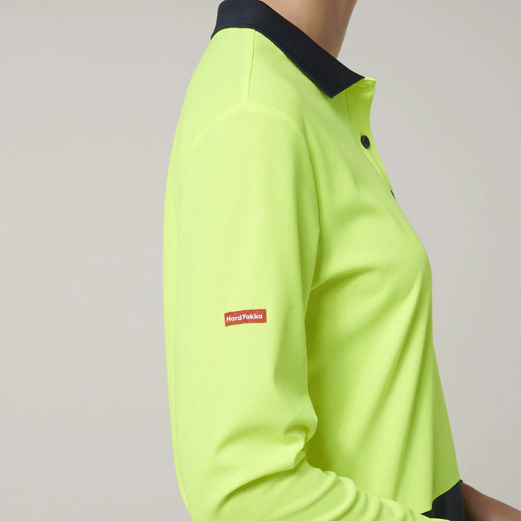 Hard Yakka Women's Long Sleeve Hi Vis Polo (Y08603) - Image 14