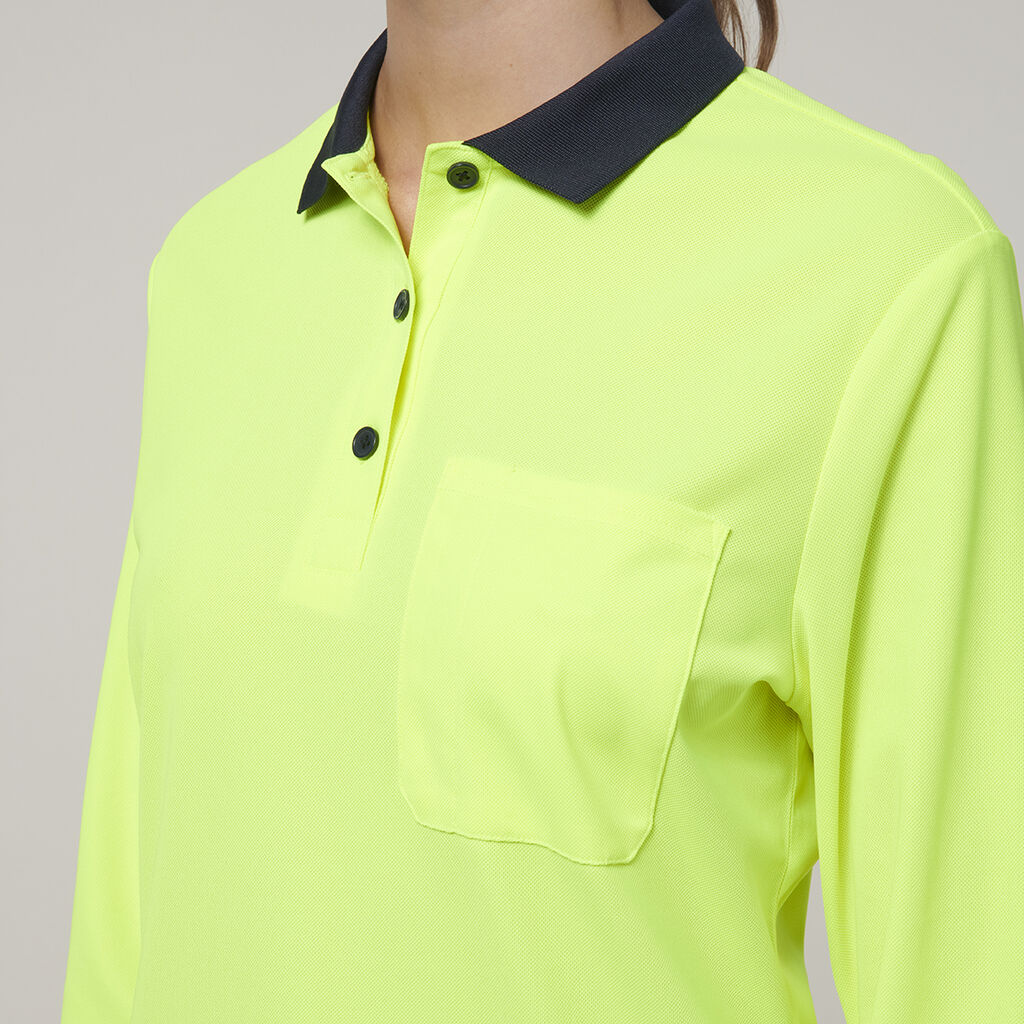 Hard Yakka Women's Long Sleeve Hi Vis Polo (Y08603) - Image 15