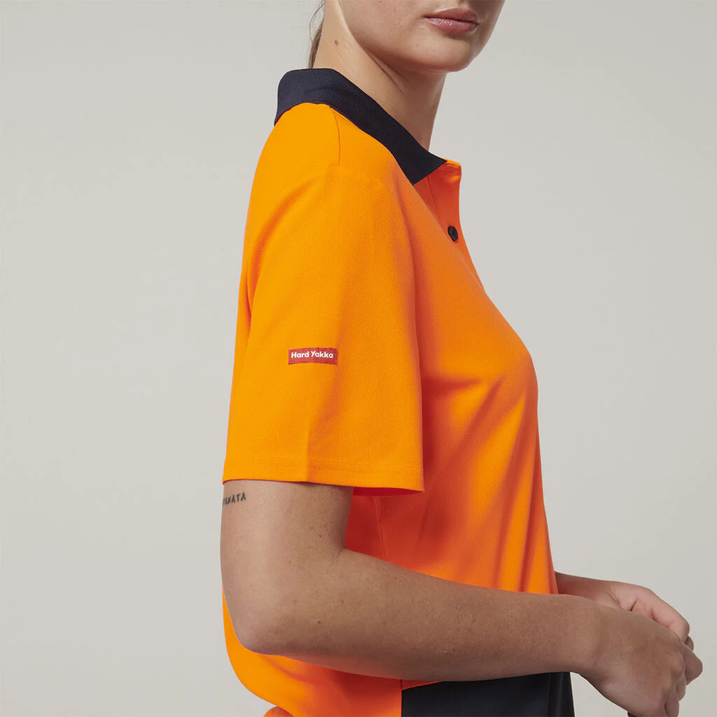Hard Yakka Women's Short Sleeve Hi Vis Polo (Y08601) - Image 6