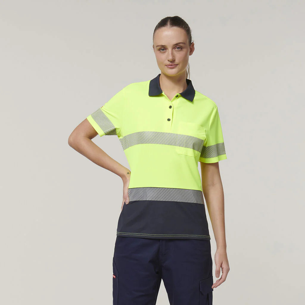 Hard Yakka Womn's Short Sleeve Hi Vis Taped Polo (Y08602) - Image 10