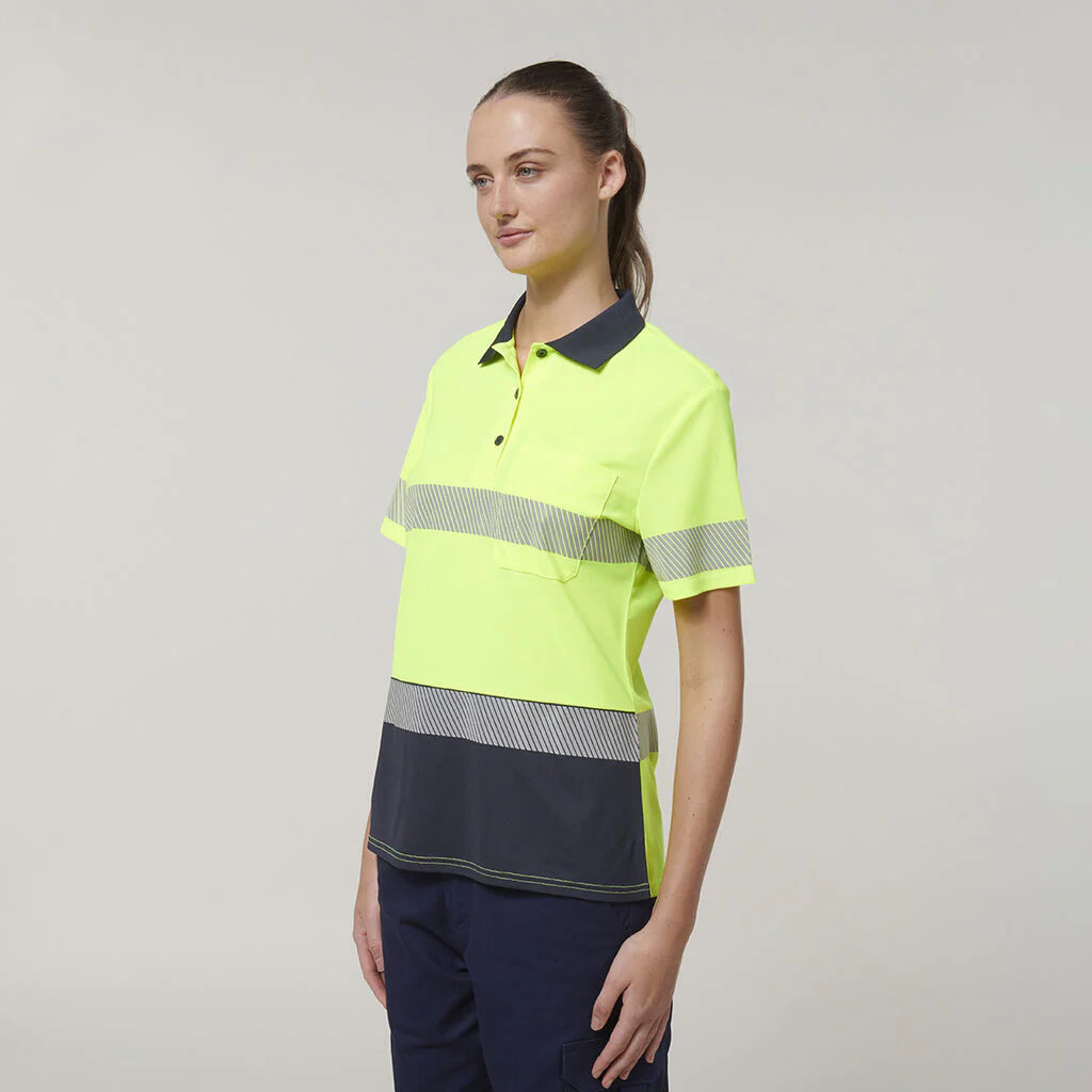 Hard Yakka Womn's Short Sleeve Hi Vis Taped Polo (Y08602) - Image 11