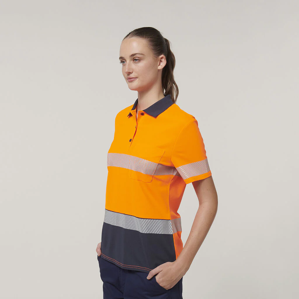 Hard Yakka Womn's Short Sleeve Hi Vis Taped Polo (Y08602) - Image 3
