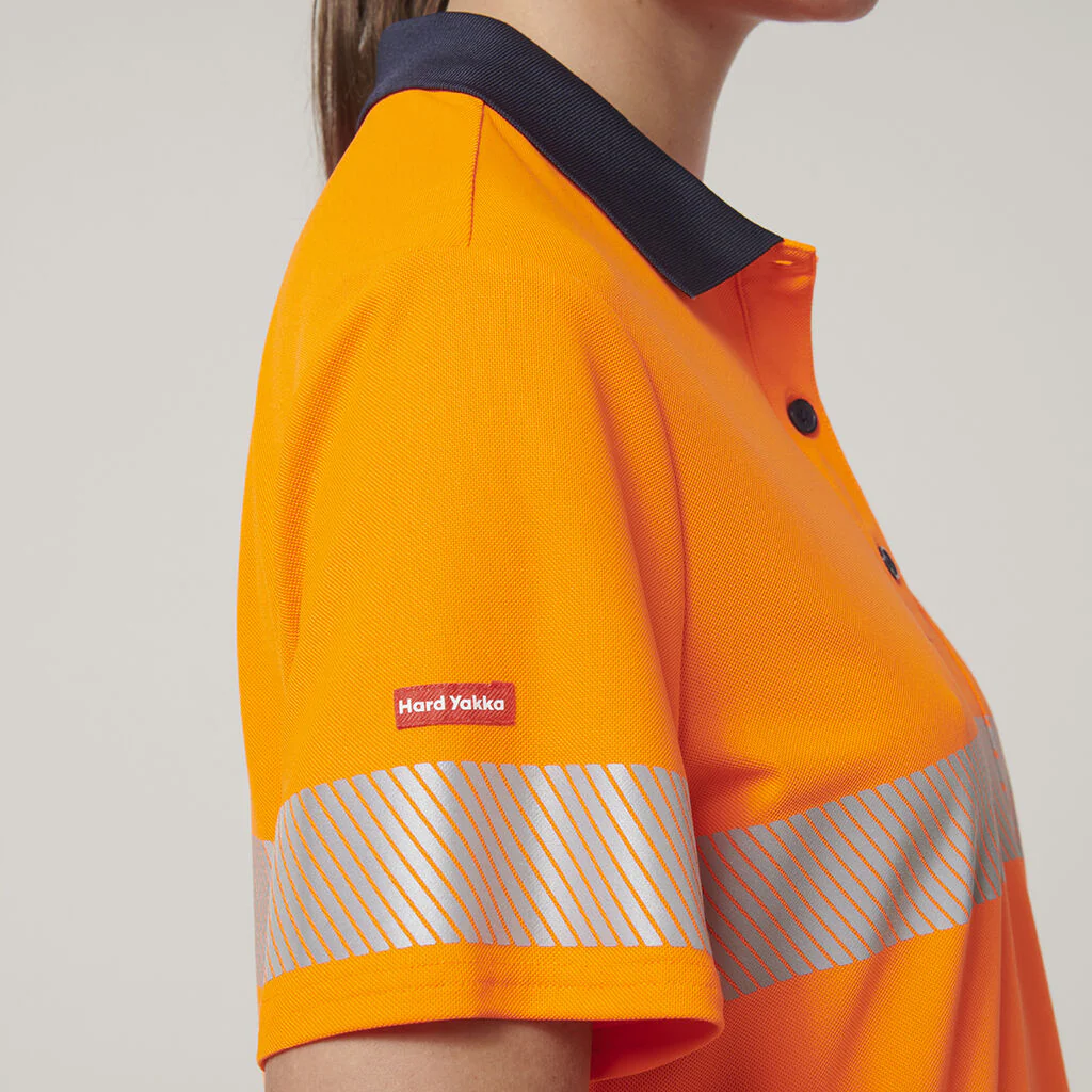 Hard Yakka Womn's Short Sleeve Hi Vis Taped Polo (Y08602) - Image 6