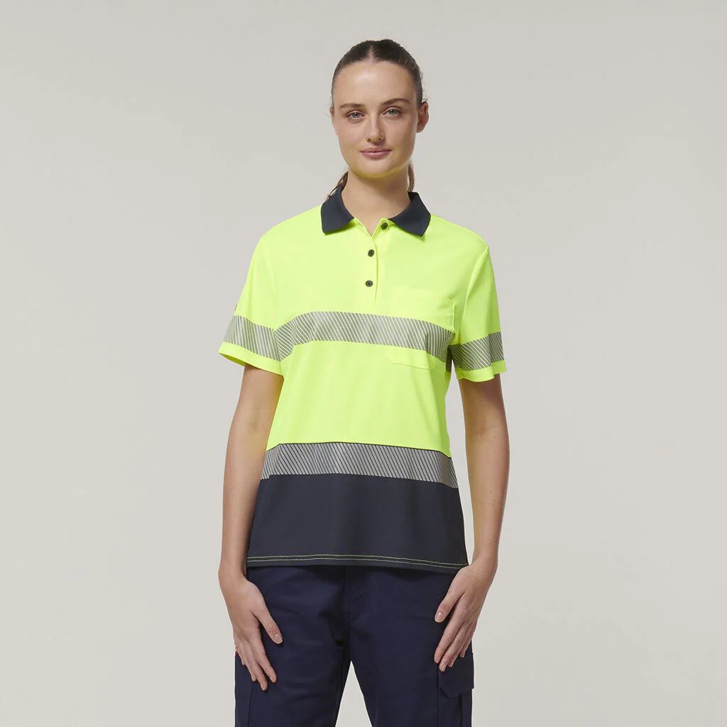 Hard Yakka Womn's Short Sleeve Hi Vis Taped Polo (Y08602) - Image 8