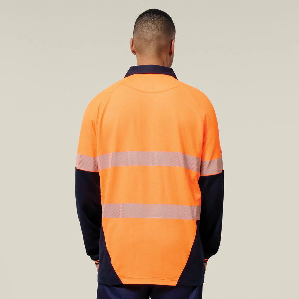 Hard Yakka Core Hi-Vis 2 Tone Taped Vented Long Sleeve Polo (Y11379) - Image 10