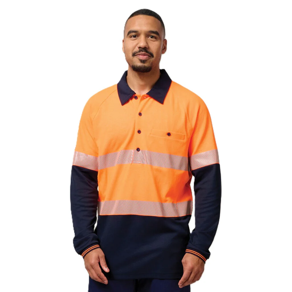Hard Yakka Core Hi-Vis 2 Tone Taped Vented Long Sleeve Polo (Y11379) - Image 8