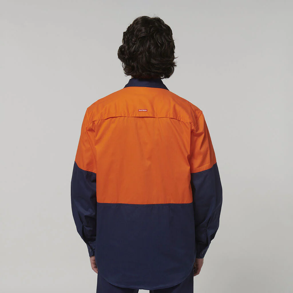 Hard Yakka Core Hi-Vis Long Sleeve 2 Tone Vented Cotton Shirt (Y07950) - Image 6