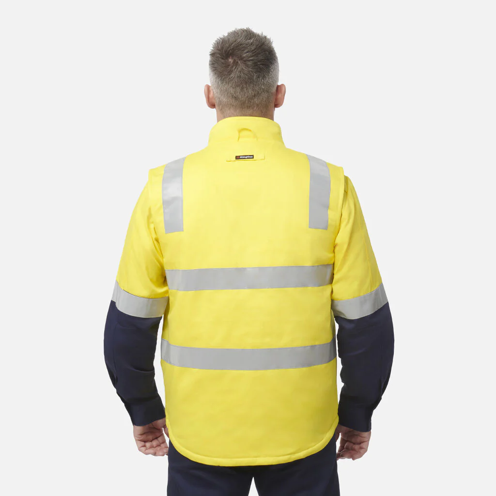 King Gee Originals 3 in 1 Hi-Vis Cotton Drill Reflective Work Jacket (K55400) - Image 5