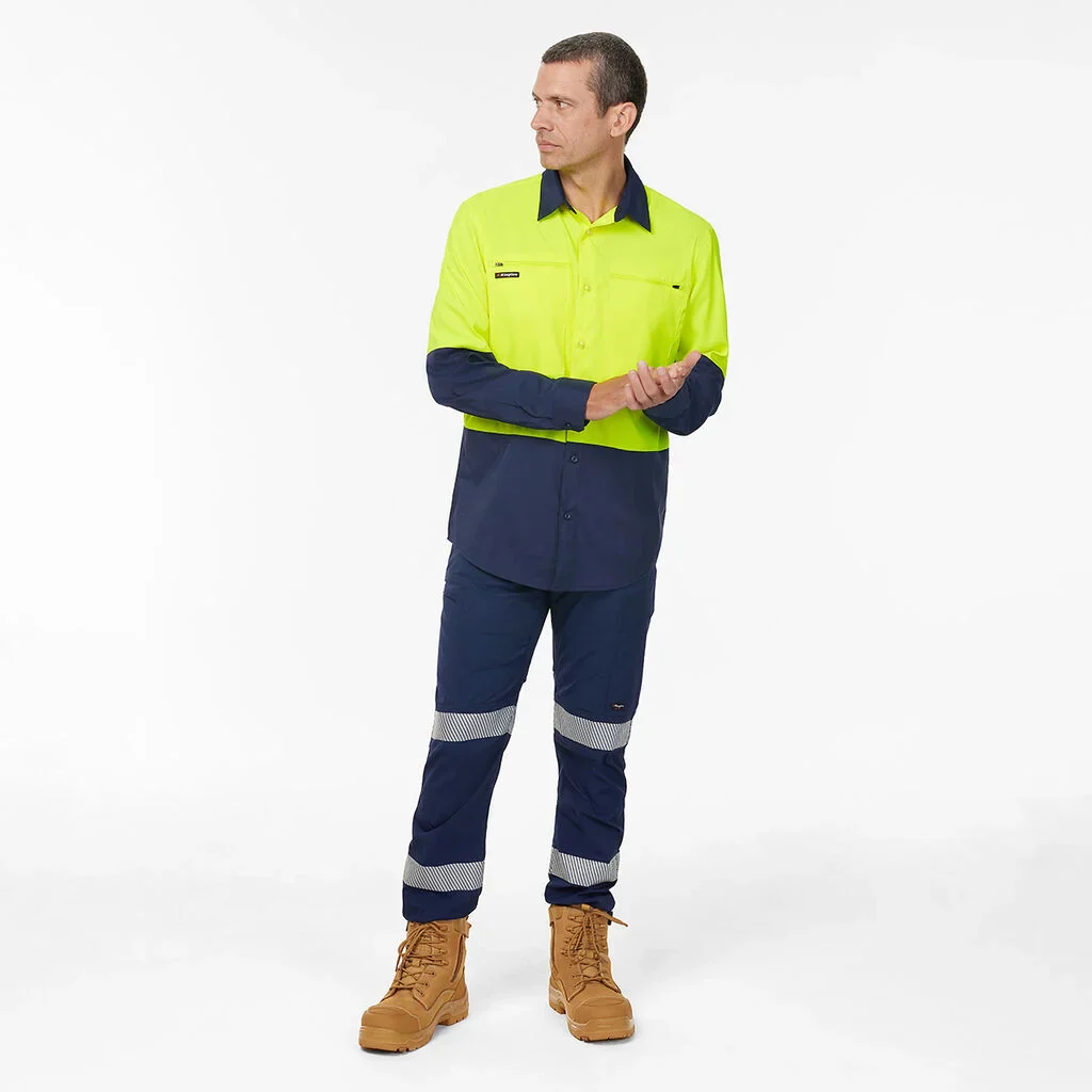 King Gee Dry Cool Hi Vis Spliced Shirt Long Sleeve Shirt (K54036) - Image 13