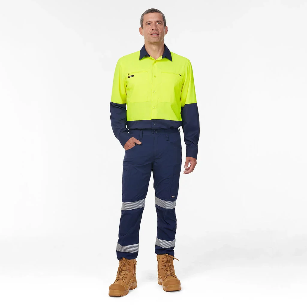 King Gee Dry Cool Hi Vis Spliced Shirt Long Sleeve Shirt (K54036) - Image 14