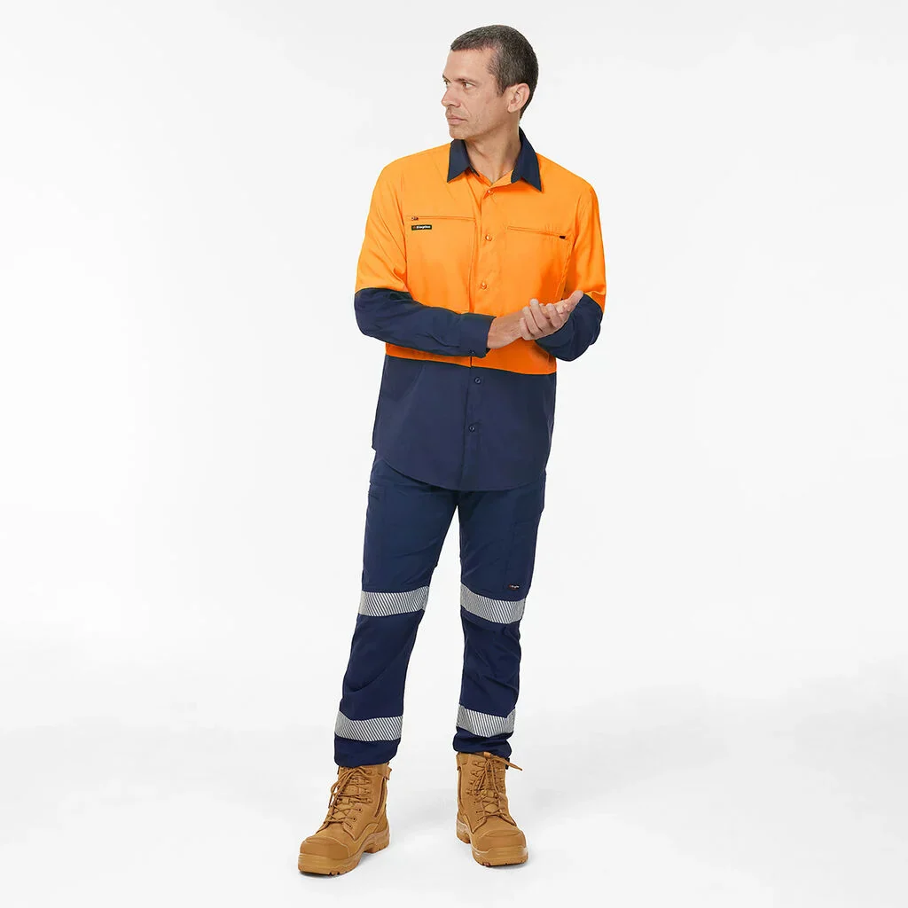 King Gee Dry Cool Hi Vis Spliced Shirt Long Sleeve Shirt (K54036) - Image 4